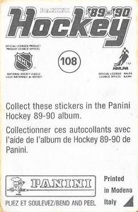 1989-90 Panini Hockey Stickers #108 Larry Murphy Back