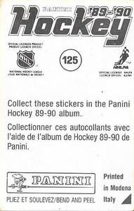 1989-90 Panini Hockey Stickers #125 Rick Meagher Back