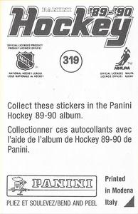 1989-90 Panini Hockey Stickers #319 Troy Loney Back