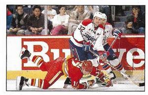 1989-90 Panini Hockey Stickers #343 Washington / Calgary Action Front