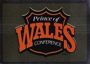 1990-91 Panini Hockey Stickers #1 Prince of Wales Conference Logo Front