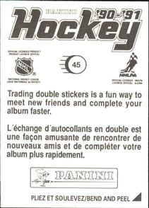 1990-91 Panini Hockey Stickers #45 Ray Ferraro Back