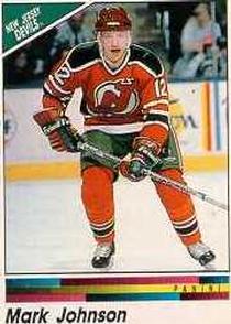 1990-91 Panini Hockey Stickers #66 Mark Johnson Front