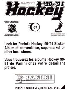 1990-91 Panini Hockey Stickers #67 Doug Brown Back