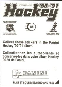 1990-91 Panini Hockey Stickers #85 Gerald Diduck Back