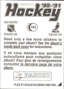 1990-91 Panini Hockey Stickers #160 Alan May Back