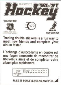 1990-91 Panini Hockey Stickers #179 Gary Roberts Back