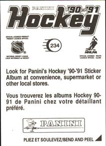 1990-91 Panini Hockey Stickers #234 Marty McSorley Back