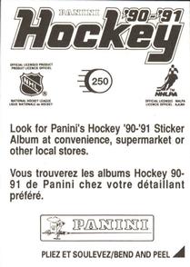 1990-91 Panini Hockey Stickers #250 Curt Giles Back