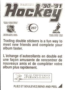 1990-91 Panini Hockey Stickers #267 Mike Lalor Back