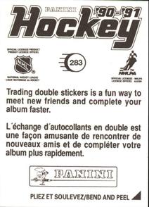 1990-91 Panini Hockey Stickers #283 Ed Olczyk Back