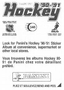 1990-91 Panini Hockey Stickers #346 Hart Trophy Back