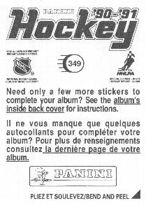 1990-91 Panini Hockey Stickers #349 Lady Byng Trophy Back