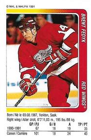 1991-92 Panini Hockey Stickers #140 Brent Fedyk Front