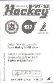 1991-92 Panini Hockey Stickers #197 Guy Carbonneau Back
