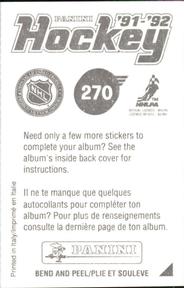 1991-92 Panini Hockey Stickers #270 Larry Murphy Back