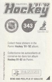 1991-92 Panini Hockey Stickers #343 Robert Reichel Back