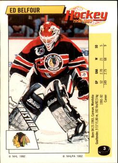 1992-93 Panini Hockey Stickers #3 Ed Belfour Front