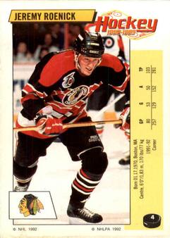 1992-93 Panini Hockey Stickers #4 Jeremy Roenick Front