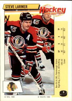1992-93 Panini Hockey Stickers #5 Steve Larmer Front