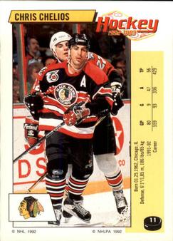 1992-93 Panini Hockey Stickers #11 Chris Chelios Front