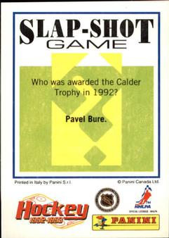 1992-93 Panini Hockey Stickers #20 Ron Sutter Back