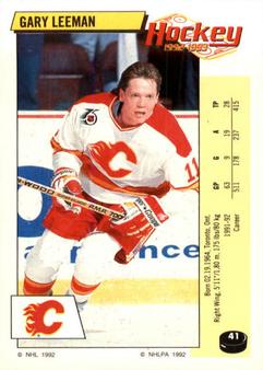 1992-93 Panini Hockey Stickers #41 Gary Leeman Front