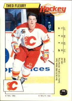 1992-93 Panini Hockey Stickers #46 Theo Fleury Front