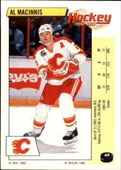 1992-93 Panini Hockey Stickers #49 Al MacInnis Front