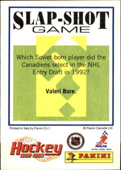 1992-93 Panini Hockey Stickers #58 Darrin Shannon Back