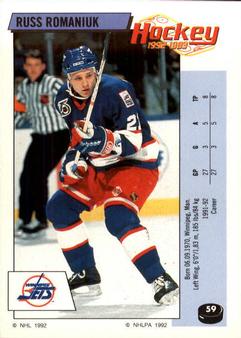 1992-93 Panini Hockey Stickers #59 Russ Romaniuk Front