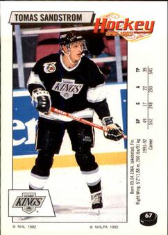 1992-93 Panini Hockey Stickers #67 Tomas Sandstrom Front