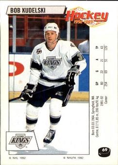 1992-93 Panini Hockey Stickers #69 Bob Kudelski Front