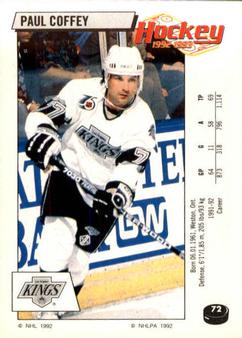 1992-93 Panini Hockey Stickers #72 Paul Coffey Front