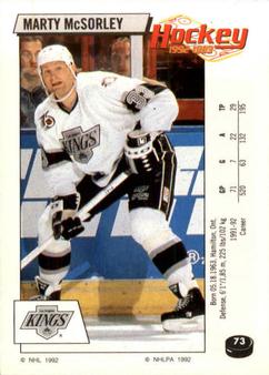 1992-93 Panini Hockey Stickers #73 Marty McSorley Front