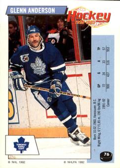 1992-93 Panini Hockey Stickers #76 Glenn Anderson Front