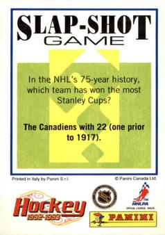 1992-93 Panini Hockey Stickers #77 Doug Gilmour Back