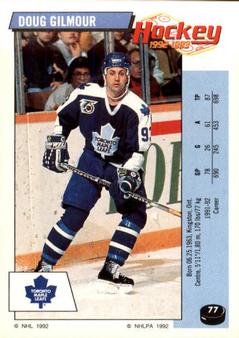 1992-93 Panini Hockey Stickers #77 Doug Gilmour Front