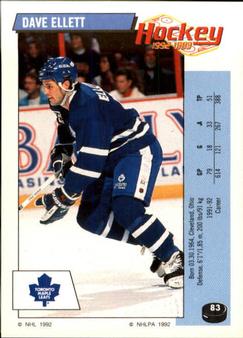 1992-93 Panini Hockey Stickers #83 Dave Ellett Front