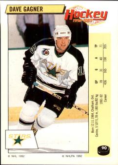 1992-93 Panini Hockey Stickers #90 Dave Gagner Front