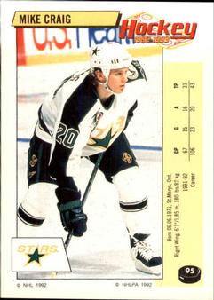 1992-93 Panini Hockey Stickers #95 Mike Craig Front