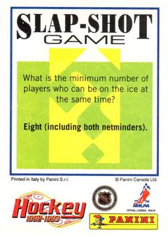 1992-93 Panini Hockey Stickers #112 Steve Yzerman Back