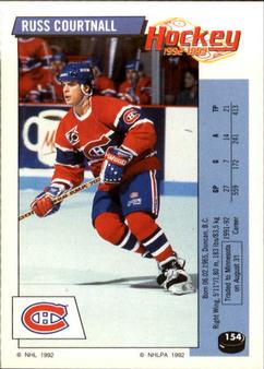 1992-93 Panini Hockey Stickers #154 Russ Courtnall Front