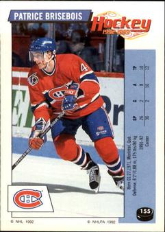 1992-93 Panini Hockey Stickers #155 Patrice Brisebois Front
