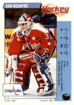 1992-93 Panini Hockey Stickers #159 Don Beaupre Front