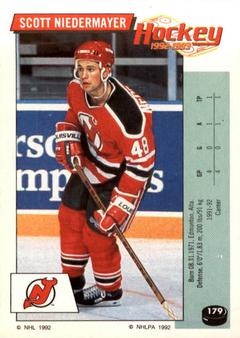 1992-93 Panini Hockey Stickers #179 Scott Niedermayer Front