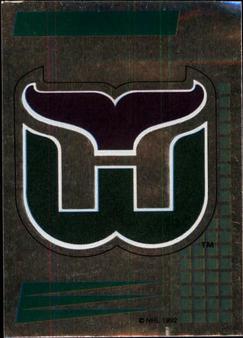 1992-93 Panini Hockey Stickers #254 Hartford Whalers Logo Front