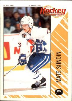 1992-93 Panini Hockey Stickers #302 Mats Sundin Front