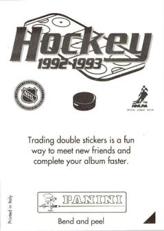 1992-93 Panini Hockey Stickers #P Eric Lindros Back