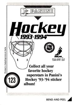 1993-94 Panini Hockey Stickers #123 Andrew Cassels Back
